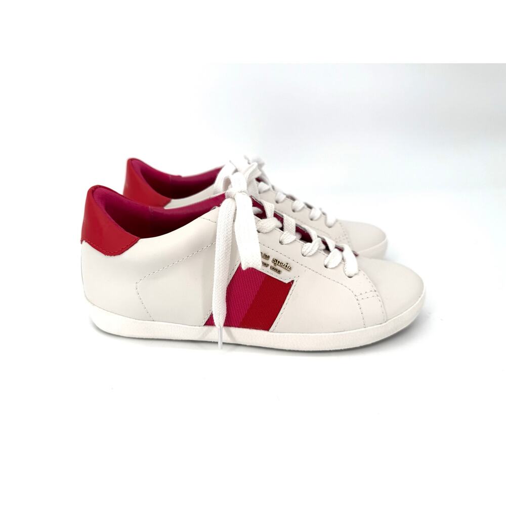 Kate Spade Flash Leather White & Pink K9549 Sneakers Size 8